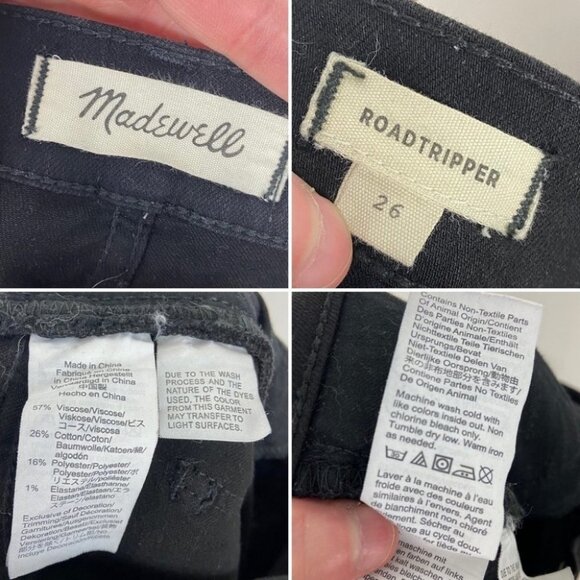Madewell Black Roadtripper High Rise Jeans Size 26 Stretch Denim Timeless Skinny - Picture 6 of 13